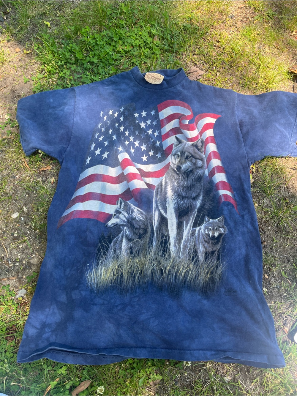 Wolves with American Flag Graphic Tee